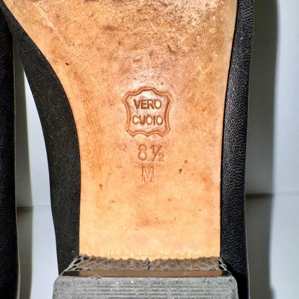 Van Eli Black & Reptile Trim Leather Flats, Sz 8.5M - Picture 11 of 12